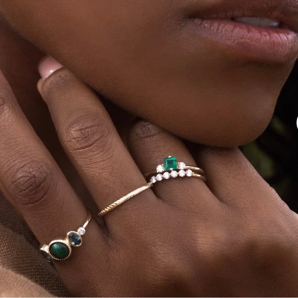 Brilliant Floating 14K/ Diamond Stacker Ring - Picture 3 of 7